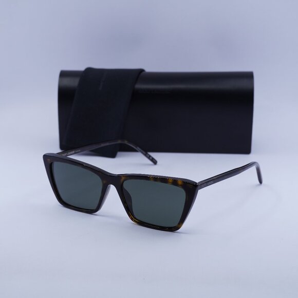 Saint Laurent SL737 MICA THIN 002 Cat Eye Sunglasses - Havana / Grey main image 6